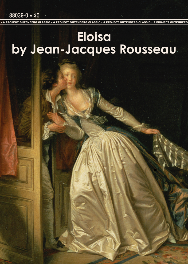 mock cover for my Eloisa e-book; includes a 1780 painting titled 'The Stolen Kiss' and is laid out in the style of Bantam Classics